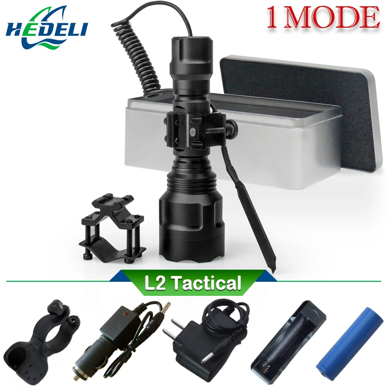 1 Режим прожектор Охотничий Тактический фонарь светодиодный cree xm l2 xml t6