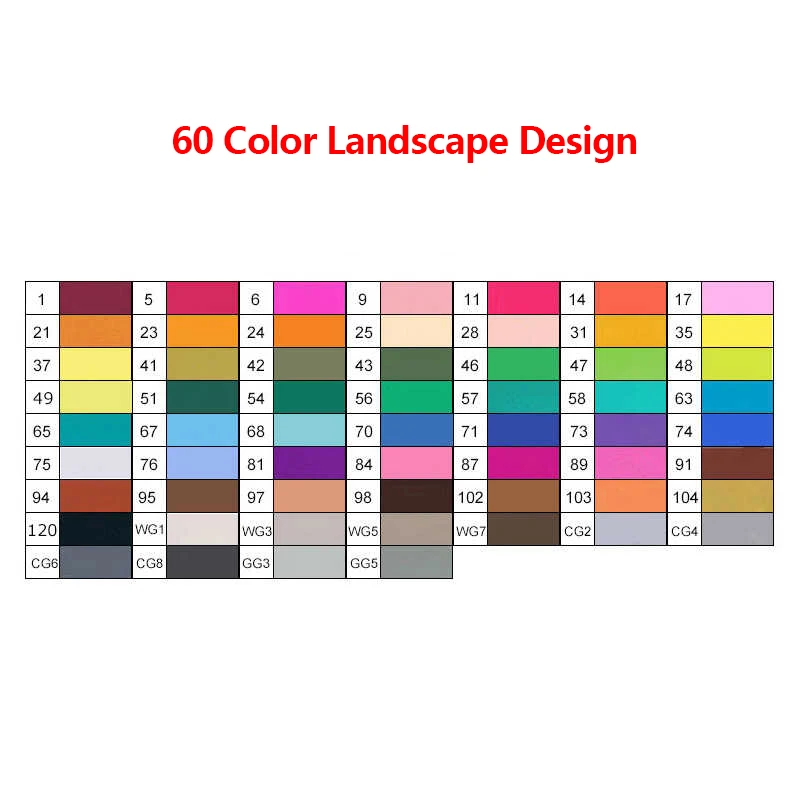 60-Landscape Design TouchFive маркер 30/40/60/80/168 Цвета Ручка Кисть алкогольных жирной чернила на водной основе художественный маркер для манга двойной головой маркеры для эскизов - Цвет: 60-Landscape Design