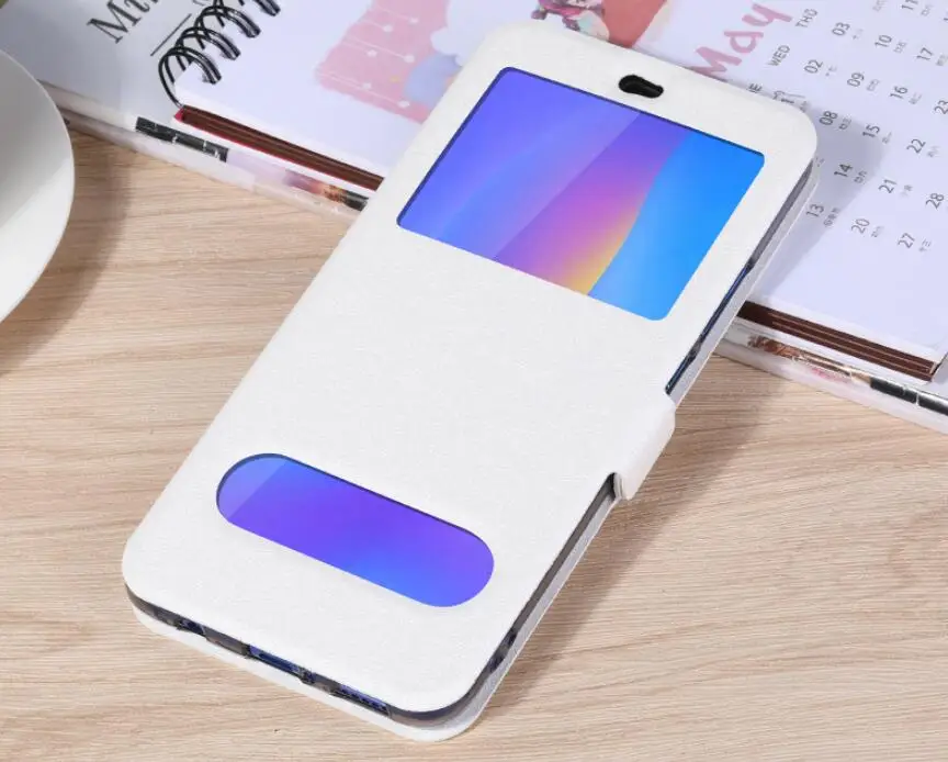 white Роскошный флип-чехол с быстрым ответом для Meizu note 9 16X чехол с окошком для просмотра откидной кожаный чехол для Meizu 16 Plus чехол для телефона - Цвет: white