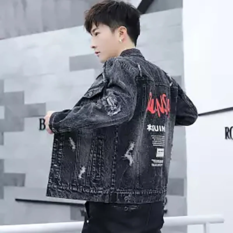 Мужская джинсовая куртка в стиле хип хоп forum свободная с полосками 2019|Мужские