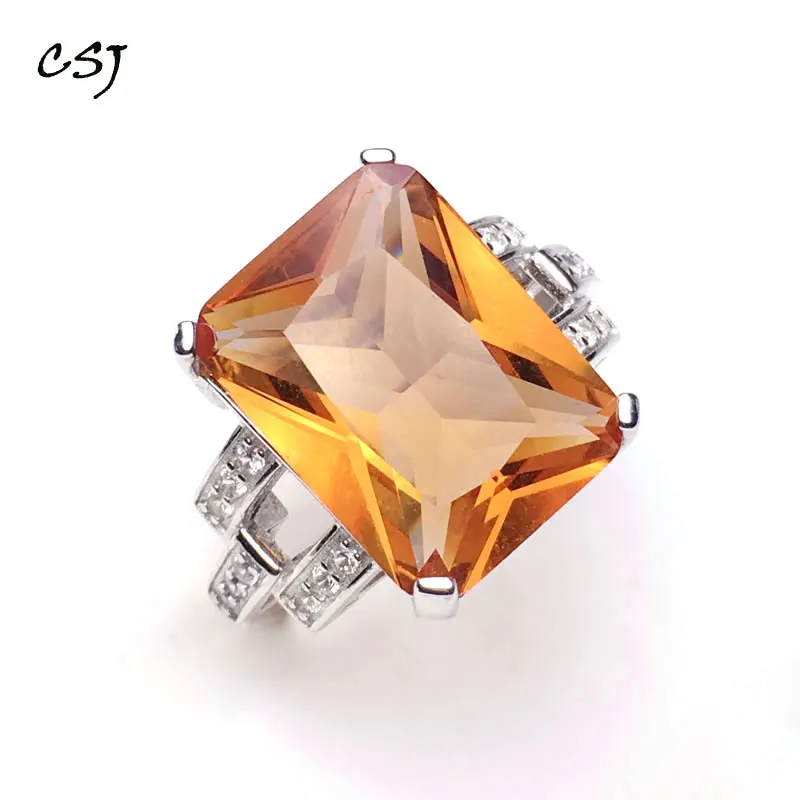 CSJ, большой камень, 13.5CT, кольцо из зултанита, Стерлинговое Серебро 925 пробы, Oct Cut, 12*16 мм, сотворено, Sultanite, хорошее ювелирное изделие для женщин, подарок на свадьбу