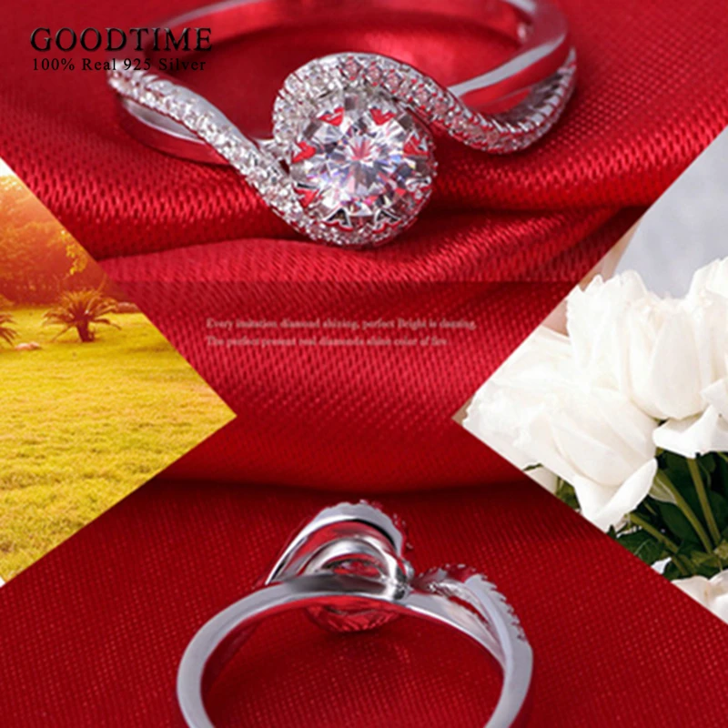 Горячее серебро 925 ювелирные изделия настоящее 100% чистое пробы Кольцо