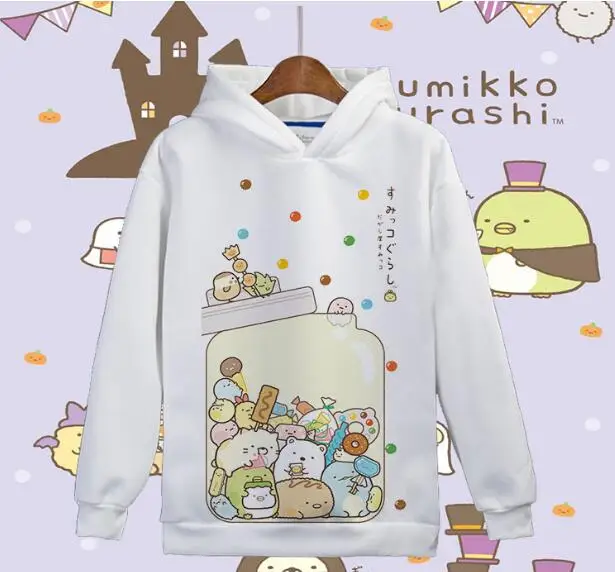 Sumikko gurashi/семейная осенне зимняя толстовка с капюшоном для мамы женские и мужские