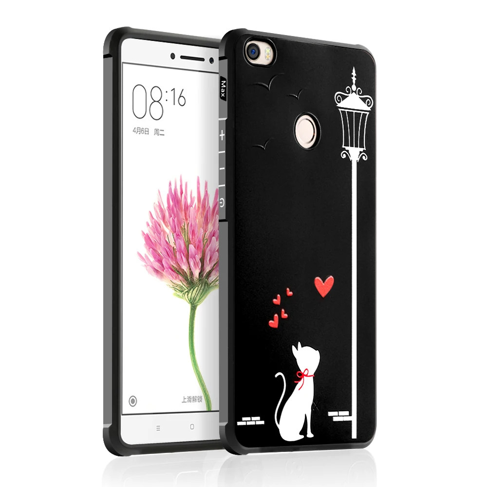 Case For Xiaomi Mi Max Cover 3D relief painted Frosted Shockproof soft jelly phone Funda 6.44&quot kimTHmall |