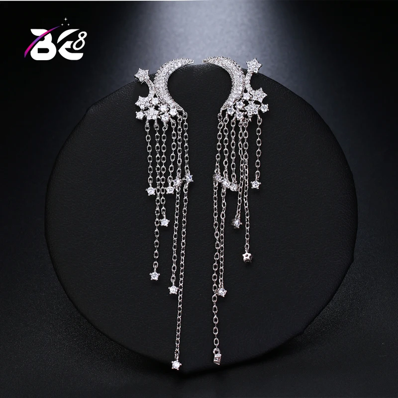 Be 8 New Style Crystal Fashion Cubic Zirconia Moon Shaped Tassel Earrings for For Women Ladies Jewelry E525 | Украшения и
