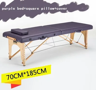 purple 185 см* 70 см кровать+ покрывало+ квадратная подушка, спа тату Красота Мебель портативная складная Массажная кровать лицевой стол для массажного салона - Цвет: purple