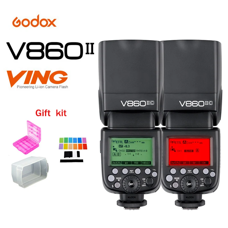 Godox Ving V860II C/N/S E TTL HSS 1/8000 литий ионный аккумулятор Speedlite вспышка для Canon Nikon Sony DSLR +