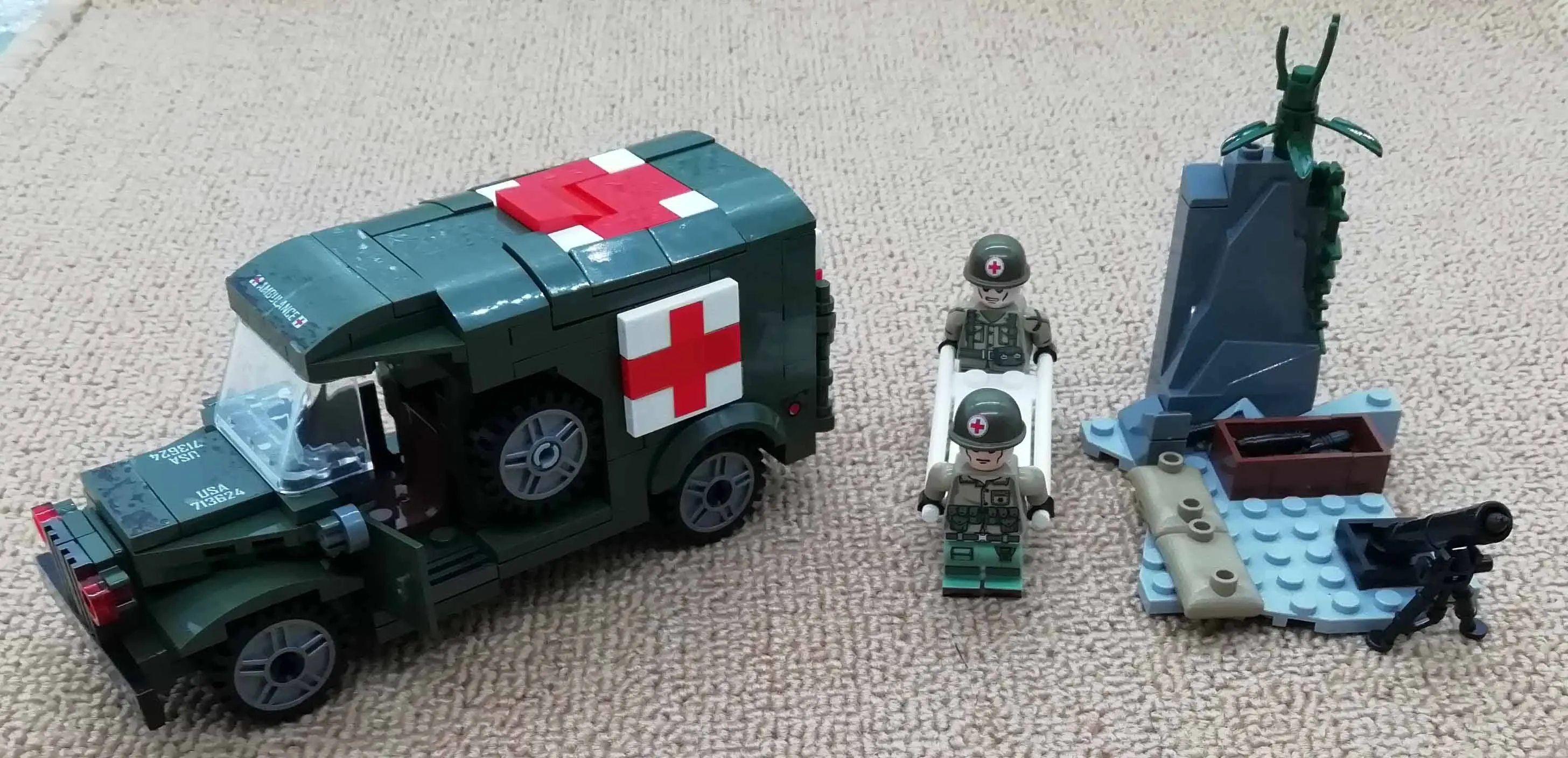 Sembo WW2 военная машина скорой помощи строительные блоки армейский грузовик Diy