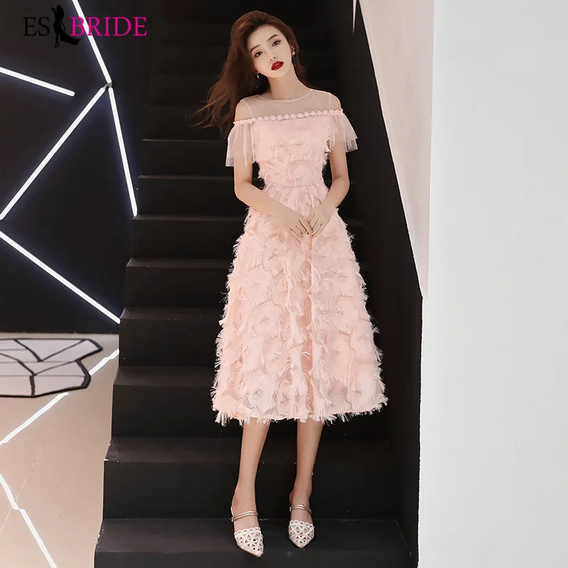 Розовые элегантные вечерние платья Vestidos De Fiesta De Noche, вечерние платья для особых случаев, вечернее платье Robe De Soiree ES1996