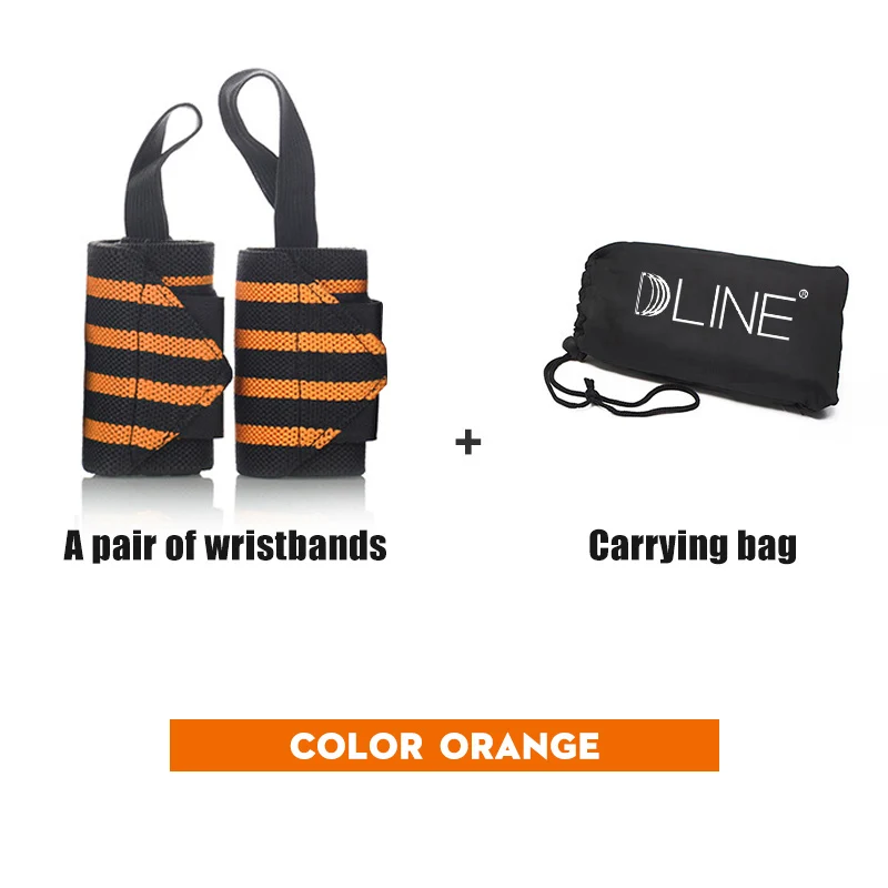 a pair-Orange-4 Bars 1 шт. спортивные нарукавники для силовых тренировок для занятий тяжелой атлетикой, защита для запястья, манжета на запястье, нарукавник, ремень для мужчин и женщин - Цвет: a pair-Orange-4 Bars