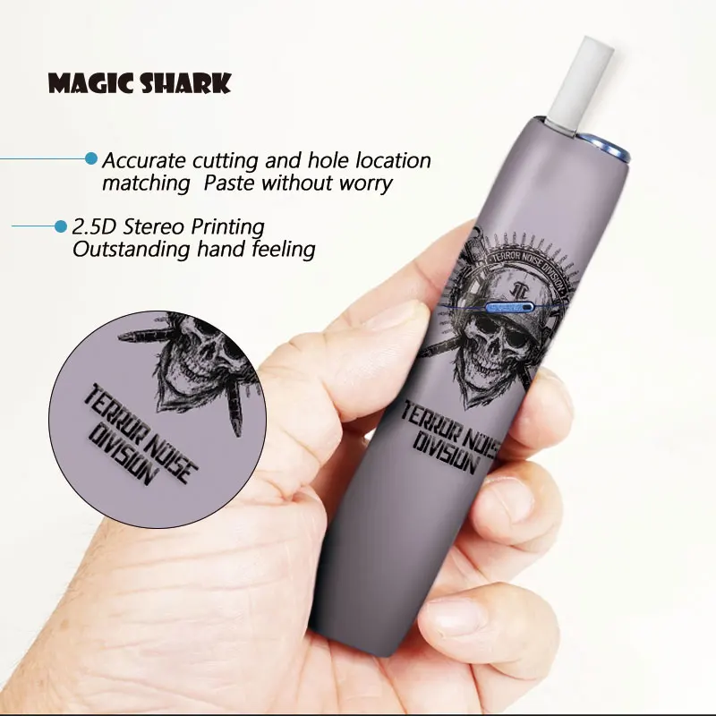 Magic Shark Skull Series Punk Cool Bumpy Film For IQOS 3 Multi Sticker Case Cover High Quality No Fade | Мобильные телефоны и