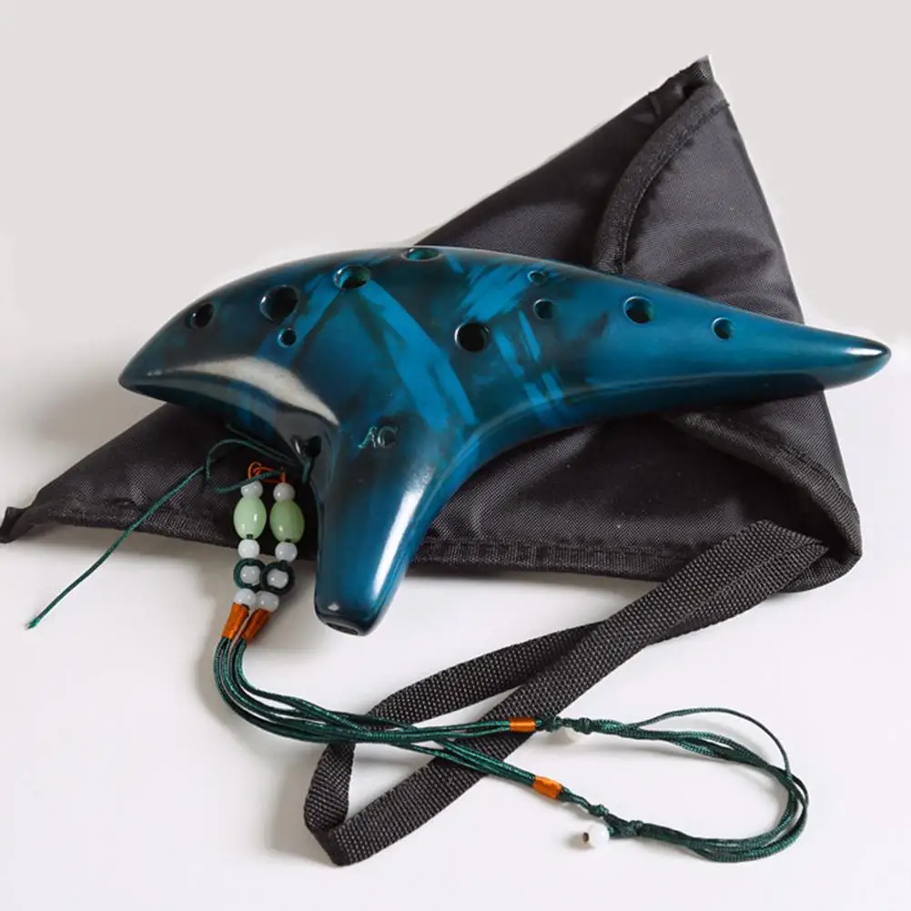 Ocarina Alto C керамический с 12 отверстиями традиционный Копченый музыкальный