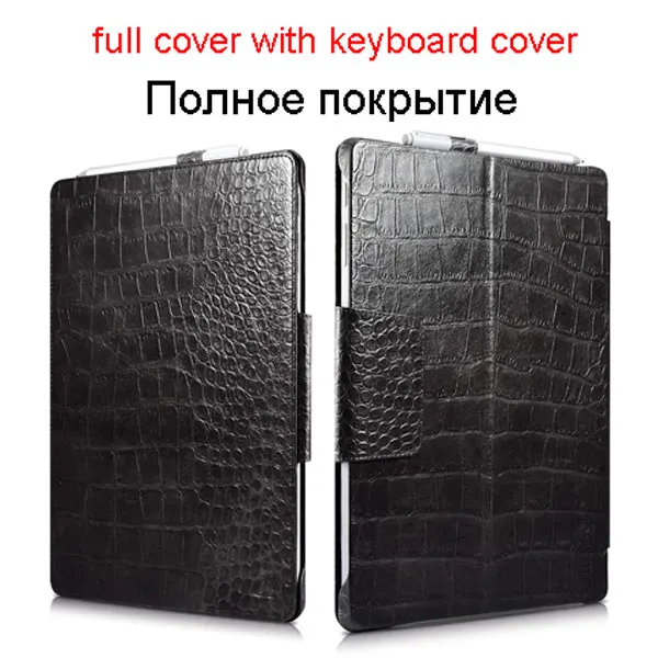 Full Cover Black Чехол для планшета для microsoft Surface Pro 6/5/4 Бизнес Роскошный кожаный чехол для microsoft Surface Pro защитный Стенд Крышка icarer - Цвет: Full Cover Black