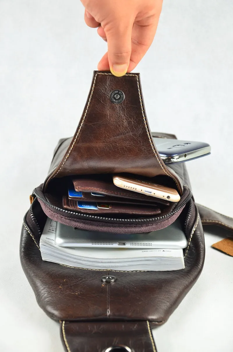 Новинка 2016 нагрудные сумки из натуральной кожи для мужчин с рисунком коровы