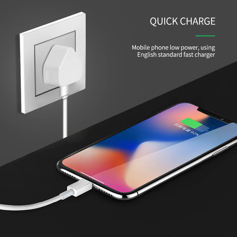 Штепсельная Вилка стандарта Великобритании адаптер с двумя USB-портами