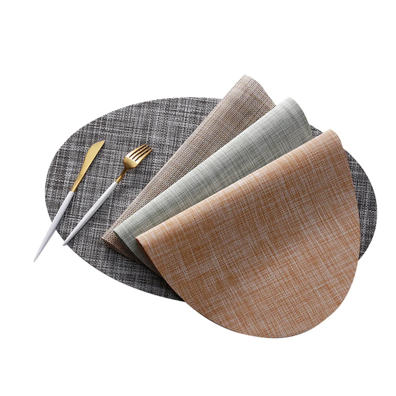 ПВХ овальные салфетки для обеденного стола коврик теплоизоляция Нескользящие