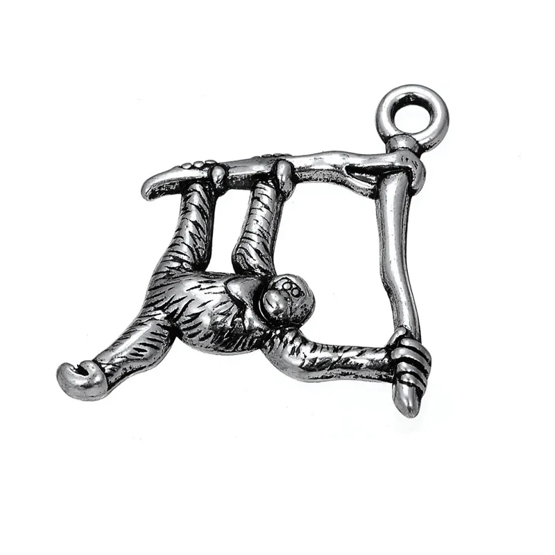 Teamer 10 шт./лот из металлического сплава цинка игривые кулоны с обезьянкой