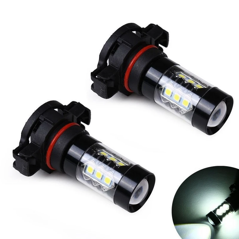 JXLCLYL 2 шт. белый H16 5250 5201 PSX24W 80 Вт 16LED Противотуманные фары Дневные Фары Светильник