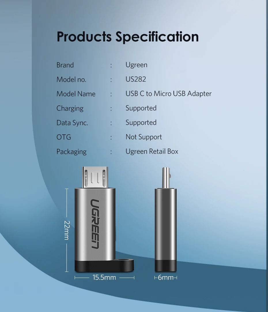 Ugreen адаптер для мобильного телефона Micro USB на USB C адаптер Microusb разъем для huawei Xiaomi samsung Galaxy A7 адаптер usb type C