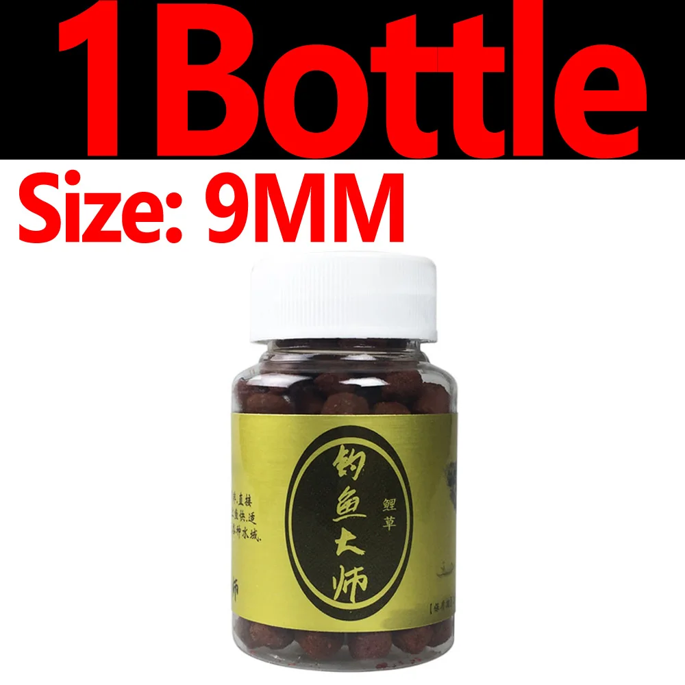 1 bottle 9mm JIGEECARP 300pcs/100pcs Freshwater Carp Fishing Baits Grass Carp lure Fish Master Boillie Live Baits Ball Feeder Bait 6mm 9mm - Цвет: 1 bottle 9mm