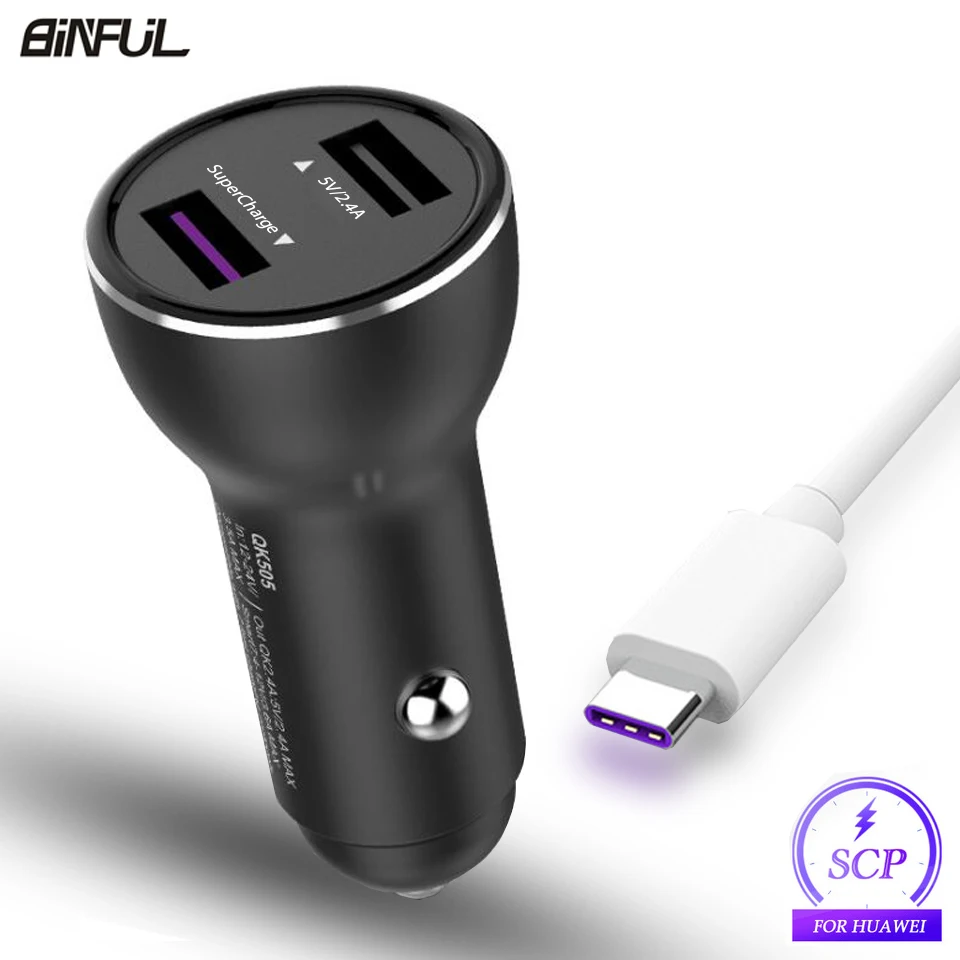 Автомобильное зарядное устройство USB для Huawei SuperCharge FCP SCP быстрое Mate 30 20 Pro P30 P20 Nova 6