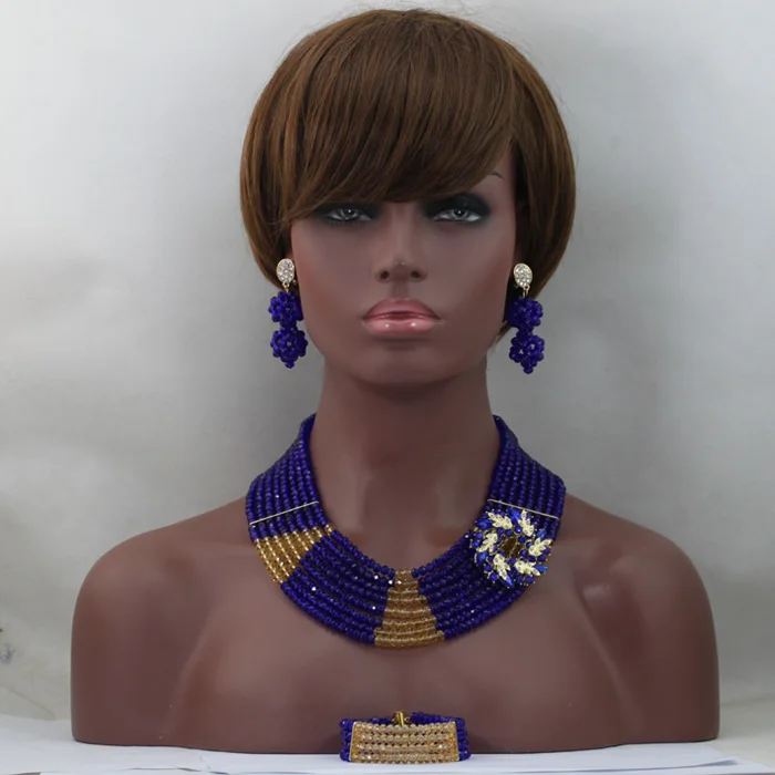 Набор украшений для женщин Королевского синего цвета набор ювелирных изделий из
