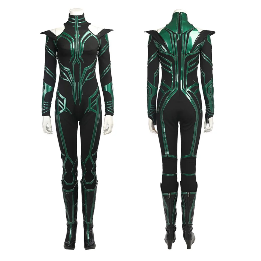 Фильм Тор Ragnarok Hela Косплей Костюм Jmpsuit плащ на заказ для Хэллоуина Вечерние