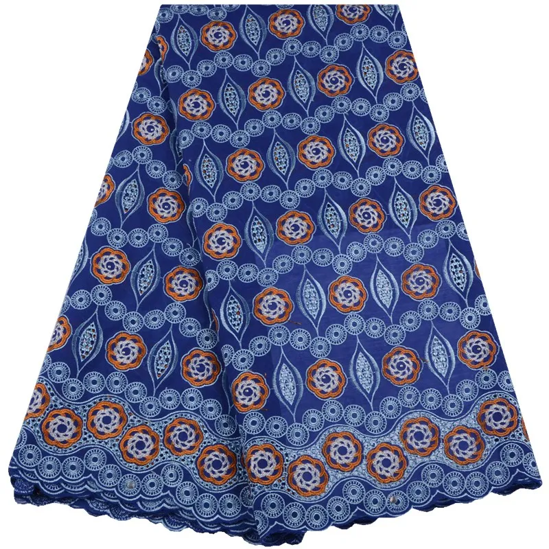 

African Dry 100% Cotton Voile Lace Swiss Lace High Quality Swiss Voile Laces in Switzerland With Stones For African Women Dress