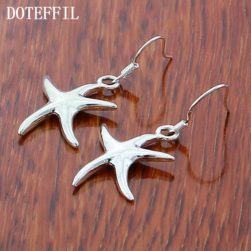 Женские серьги подвески DOTEFFIL из серебра 925 пробы с морскими звездами|drop earrings|earrings