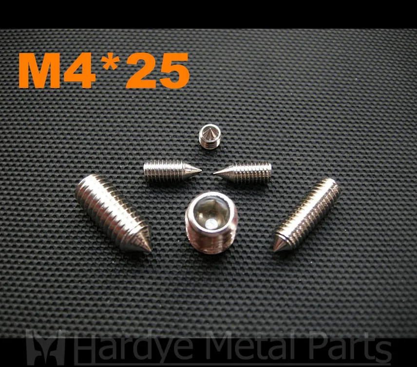 

500pcs/lot M4*25 DIN914 Stainless steel hex socket set screw with cone point