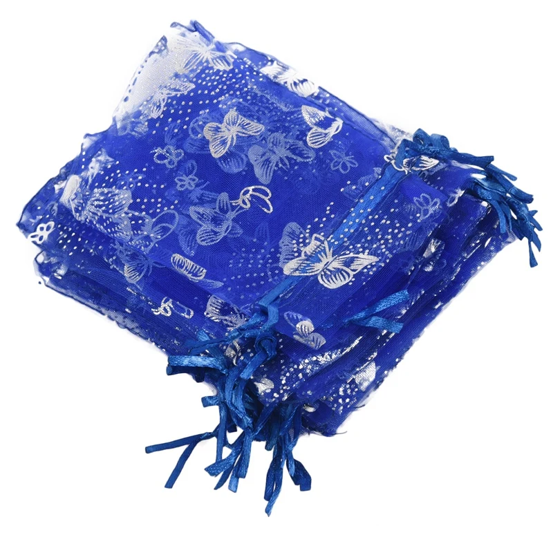 25x красивый мешочек для украшений из органзы с бабочкой Подарочный пакет свадьбы