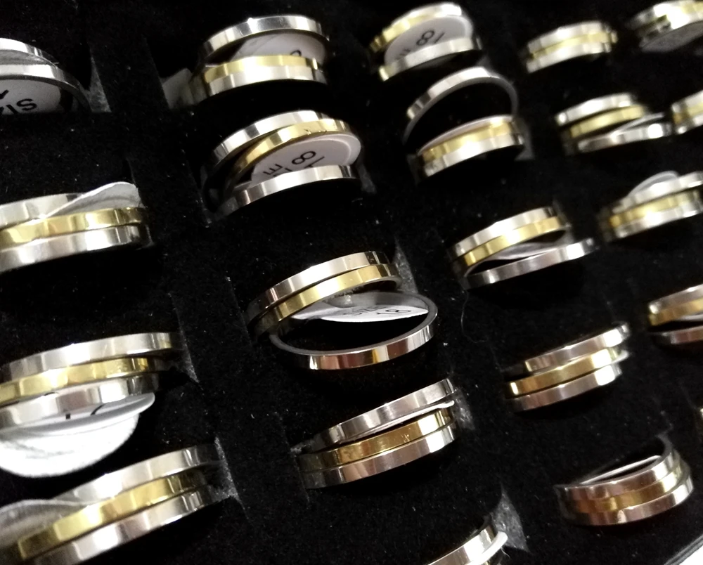 36 Sets ( 3pcs/set) Classic Wedding Bands Rings For Women men 3 in 1 Ring Stainless Steel Band Wholesale Jewelry Gift | Украшения и