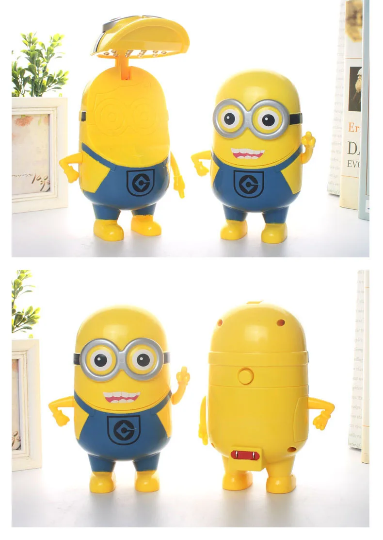 Novelty Minions small yellow Led baby kids Button book desk Table lamp students folding cartoon night lights Beside CD9 |