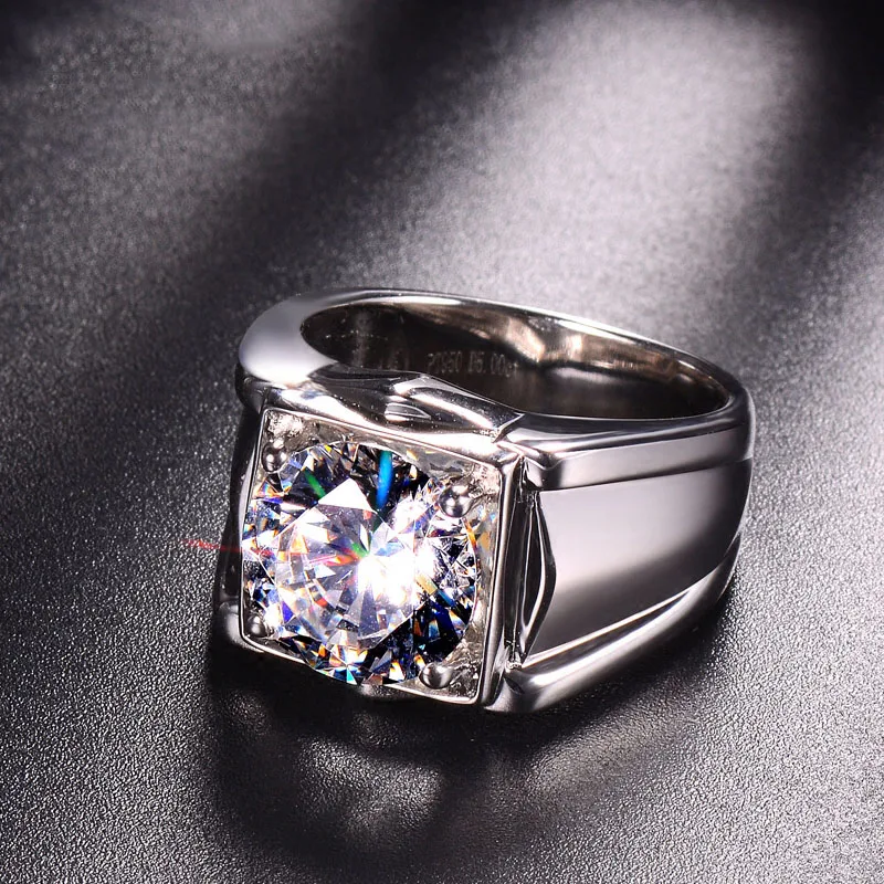 100% 9K золото Moissanite алмазное мужское кольцо D Цвет VVS с национальным сертификатом MO