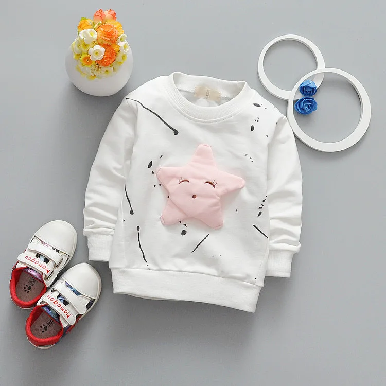 

Fashion Korean Edition Children's Long Sleeve T-shirt, Pentagon Cartoon Foreign Trade Fashion Top