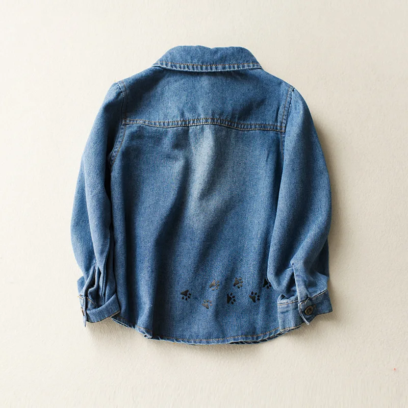 Новинка 2017 года Джинсовая рубашка для мальчиков Сезон весна осень детская одежда
