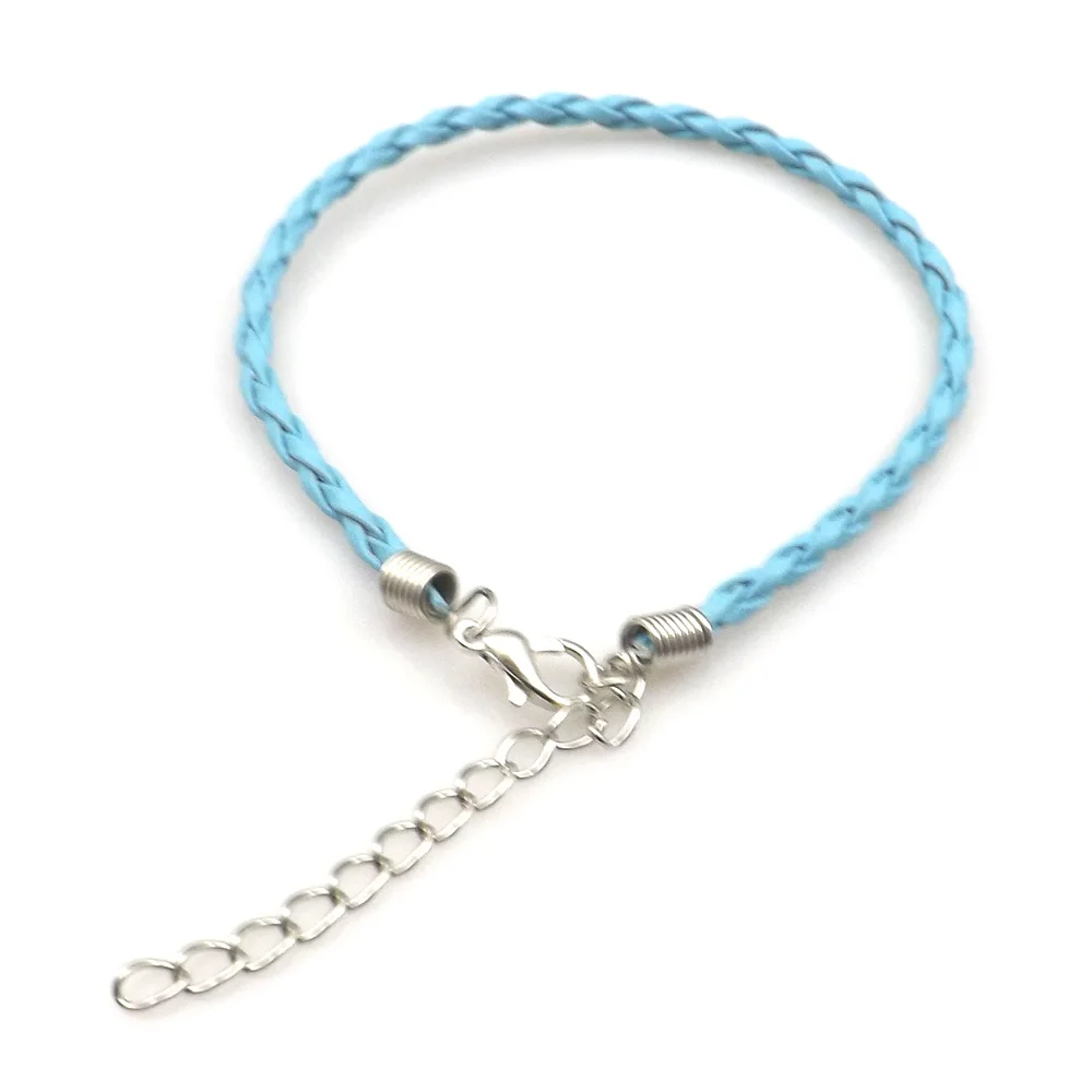 Плетеные Кожаные Браслеты 100 шт./лот смешанных цветов длина 20 см с застежкой