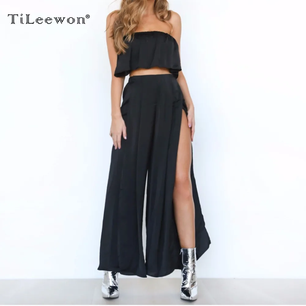 Maxi Dress 2017 New Fashion Black Sexy Gothic Crop Top Christmas Women Summer Two Piece Set Vintage Party Dresses Vestidos | Женская