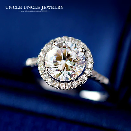 Классические женские обручальные кольца белого золота цвета AAA + прозрачные