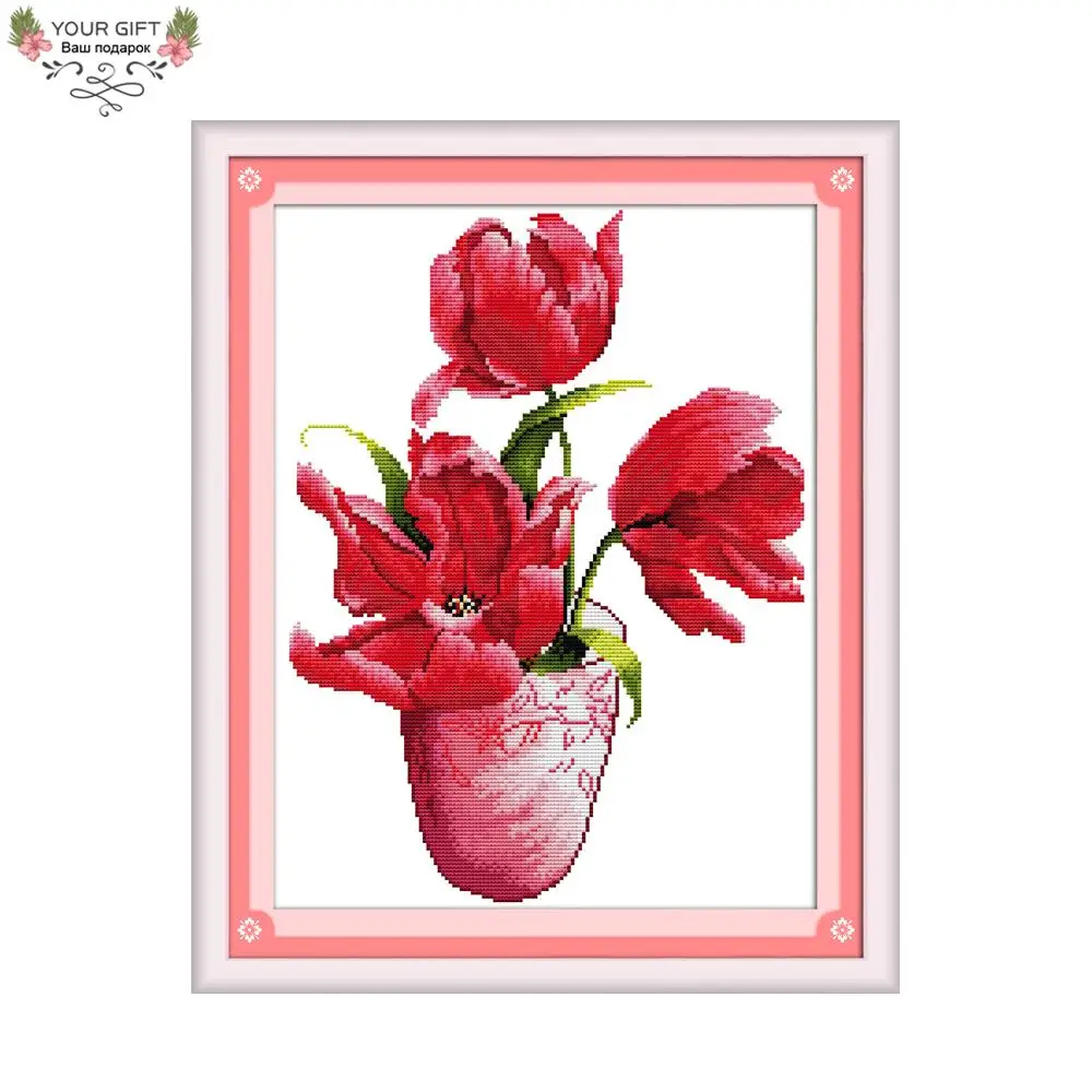Joy Sunday цветы домашний декор H082(2) 14CT 11CT тисненый считается цветок сливы Набор для