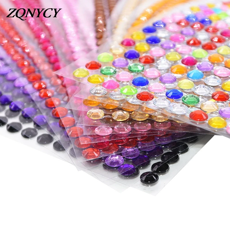 

1 Sheet 3/4/5/6mm Rhinestone Stickers Self Adhesive Crystal Beads for Mobile Phone Car Decal Decoration Scrapbooking DIY Crafts
