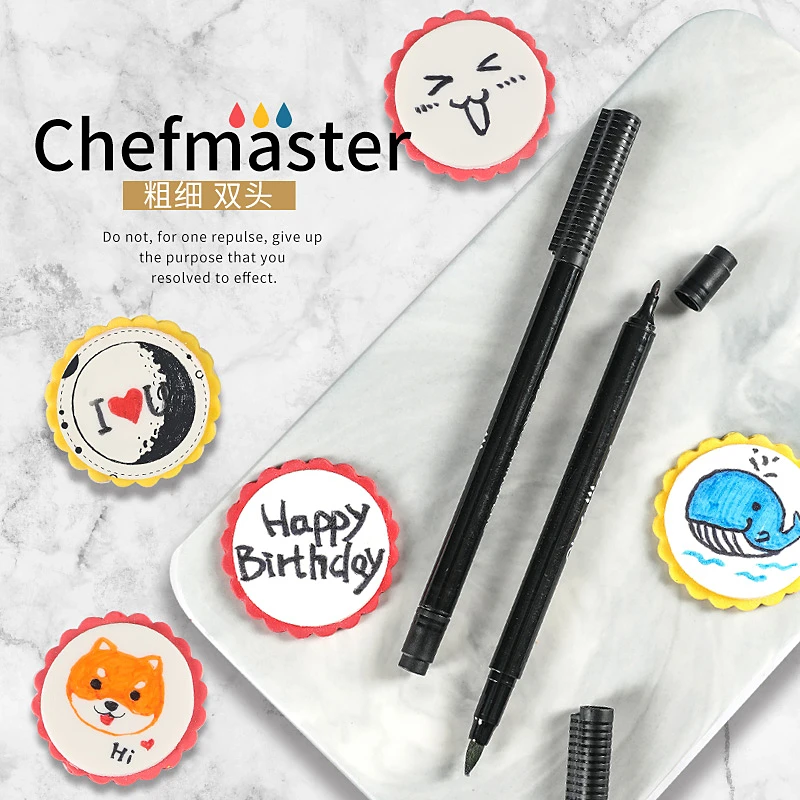 Американская пищевая черная пигментная ручка печенье фондан пирог ручная