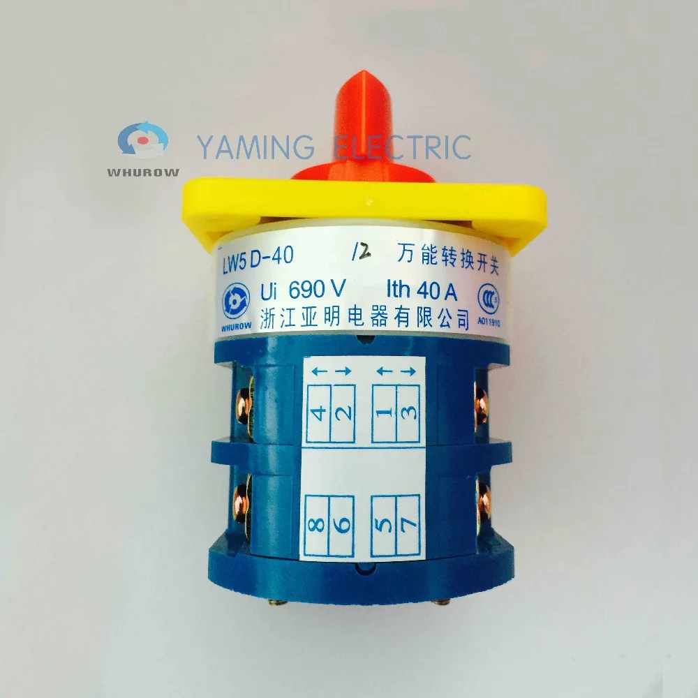 Двухфазный вращающийся переключатель Yamer electric 3 Ручное переключение 40A 690V LW5D