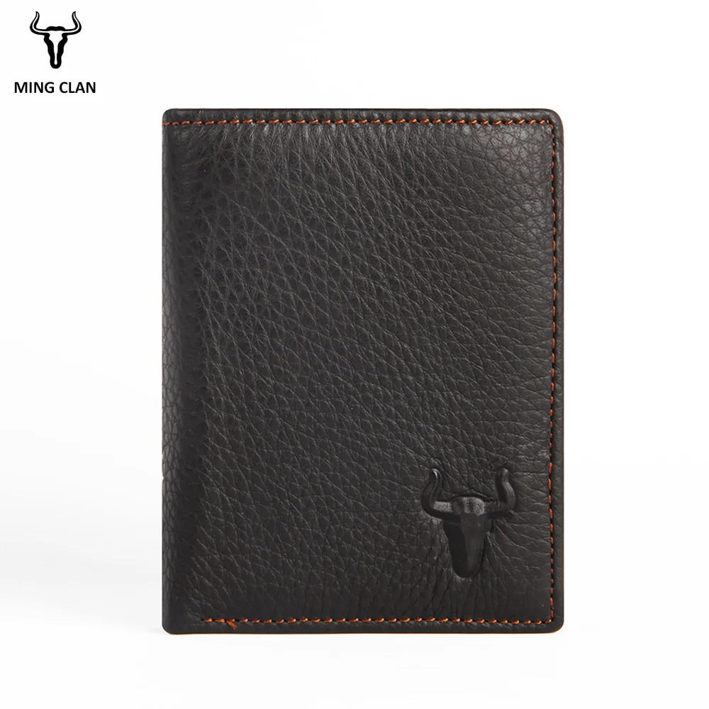Mingclan Luxury Genuine Leather Wallet Fashion Short Bifold Rfid  Men Card Holder Casual Soild Coin Pocket Purses Male Wallets