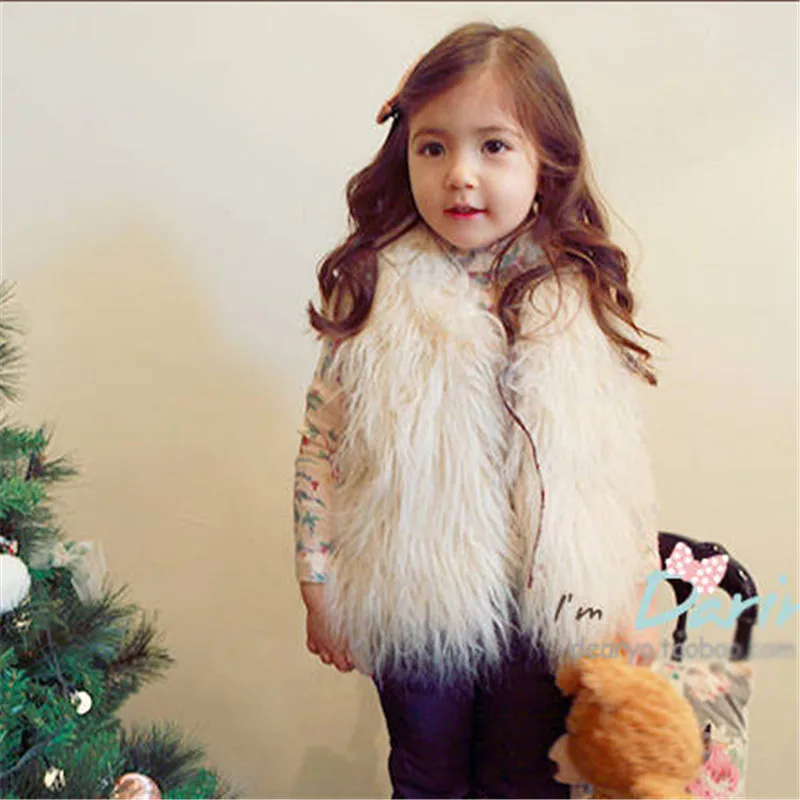 Модное детское зимнее пальто 2016 элегантный белый хлопковый жилет для девочек