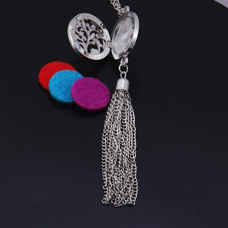 Новые цветы нержавеющая сталь железная кисточка коробка с ароматом ожерелье