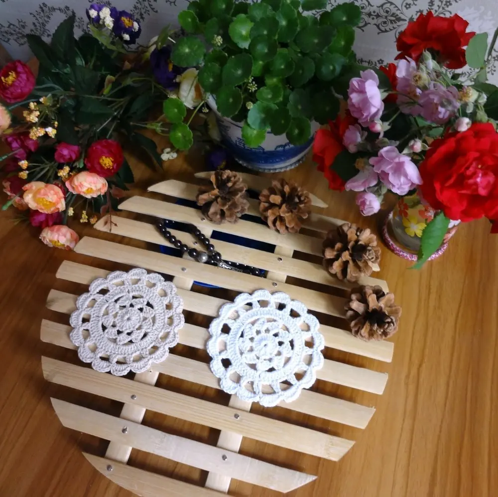 Коврик для чашки ручной работы из 100% хлопка 24 шт. коврик подстаканников 12