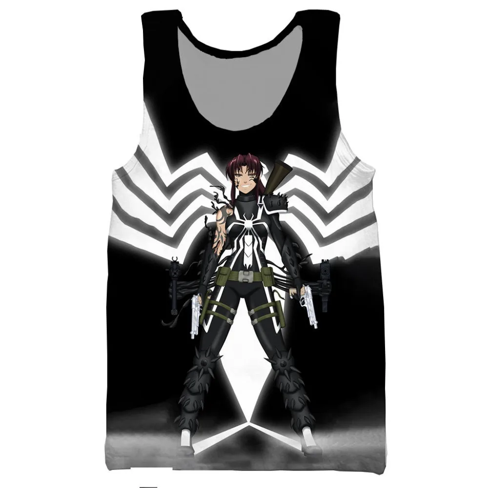 

Black Lagoon 3D printed unisex tank top for men fashion cool summer tank top work out men women tank tops halter tank top