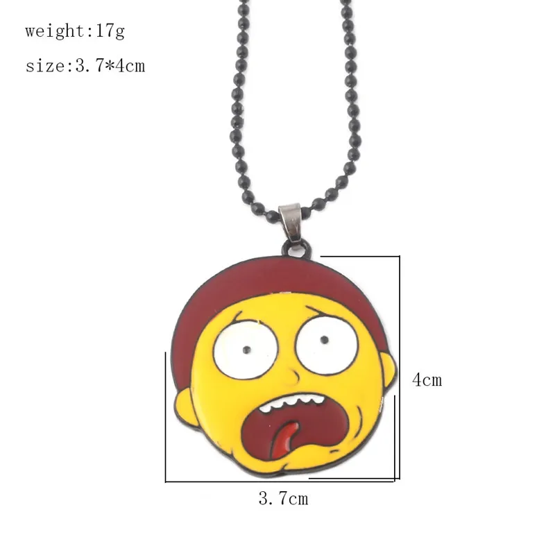 Necklace Аниме Рик и Морти костюм маска для лица милый шлем латекс смешной полный лицо головы маски, реквизит Хэллоуин маска для мужчин и женщин взрослых - Цвет: Necklace
