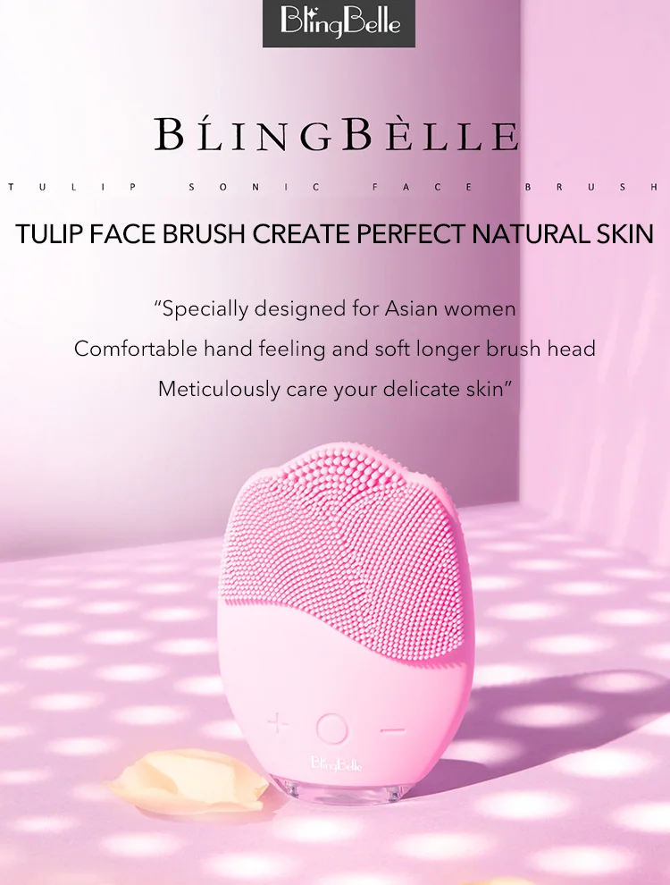 BlingBelle Мягкая силиконовая Очищающая щетка для лица для мытья высокочастотного лица Usb зарядка силиконовый массажер для кожи лица уход